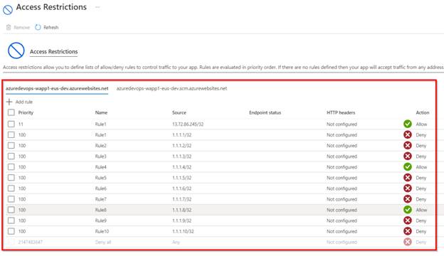 Azure DevOps – Automate Bulk IP Address Restriction of Azure App Service